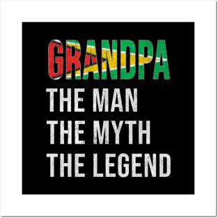 Grand Father Guyanese Grandpa The Man The Myth The Legend - Gift for Guyanese Dad With Roots From  Guyana Posters and Art